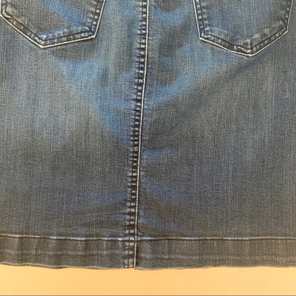 Tommy Hilfiger Blue Denim Jean Button Front Skirt - Picture 8 of 10